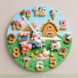 Sweet Ice Cream Farm Animals Kids Room Wall Clock | Playful Nursery Decor, Whimsical Baby Shower Birthday Gift Idea (13.6 inch / 34.5 cm)
