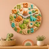 Cute Dinosaur Jungle Kids Room Wall Clock