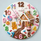 Whimsical Candy Land Gingerbread Kids Room Wall Clock | Sweet Treats Nursery Home Decor, Magical Girls Bedroom Gift (13.6 inch / 34.5 cm)