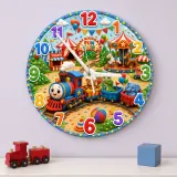 Fun Fair Train Kids Room Wall Clock