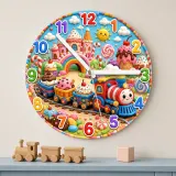 Candy Land Toy Train Kids Room Wall Clock