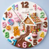 Whimsical Candy Land Gingerbread Kids Room Wall Clock | Sweet Treats Nursery Home Decor, Magical Girls Bedroom Gift (13.6 inch / 34.5 cm)