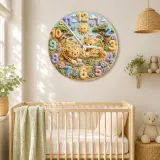 Playful Safari Cheetahs Kids Room Wall Clock | Jungle Animal Nursery Decor, Birthday Keepsake Gift For Boys & Girls (13.6 inch / 34.5 cm)