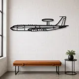 Silhouette en métal d'avion E-3C Sentry, décoration murale en métal, décoration aéronautique, cadeau pour aviateurs