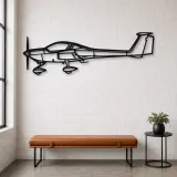 Silhouette d'avion DA20 en métal, Décoration murale aéronautique