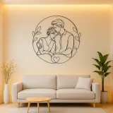 Shoulder Rest Lovers Metal Wall Art | Romantic Couple Decor