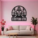 Personalized Gorilla Powerlifting Metal Wall Art for Gym Decor