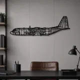 Silhouette d'avion C-130 en métal, Décoration murale en métal, Décor aéronautique, Décor d'aviation
