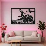 Personalized Basketball Slam Dunk Metal Wall Art