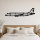 Silhouette en métal d'avion E175, décoration murale en métal, décoration aéronautique, cadeau pour aviateurs