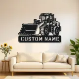 Personalized Compact Wheel Loader Low Bucket Metal Wall Art