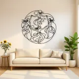 Tribal Dance Circle Metal Wall Art | Dance Silhouette Wall Decor