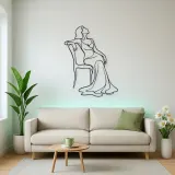 Draped Chair Pose Metal Wall Art | Fashion Figure Wall Decor