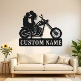 Personalized Chopper Couple Metal Wall Art