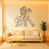 Tango Close Embrace Metal Wall Art | Couple Dance Wall Decor