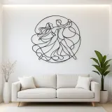Contemporary Floor Flow Metal Wall Art | Couple Dance Wall Decor