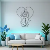 Heart Frame Lovers Metal Wall Art | Romantic Couple Decor