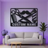 Personalized Barber Tools Metal Wall Art