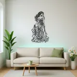 Floral Dress Muse Metal Wall Art | Botanical Woman Wall Decor
