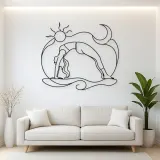 Garland Pose Grounded Metal Wall Art | Yoga and Meditation Wall Decor