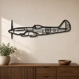 Silhouette d'avion Spitfire MK XIV en métal, Décoration murale en métal, Décor aéronautique, Décor d'aviation