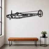 Silhouette d'avion en métal P-38L Lightning 1945, décoration murale aéronautique