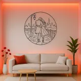 City Walk Lovers Metal Wall Art | Romantic Couple Decor