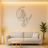 Moon Curve Model Metal Wall Art | Celestial Woman Wall Decor
