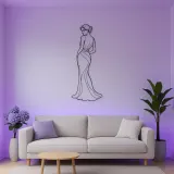 Elegant Shoulder Glance Metal Wall Art | Fashion Figure Wall Decor