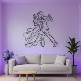 Tango Close Embrace Metal Wall Art | Couple Dance Wall Decor