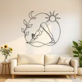 Downward Dog Line Metal Wall Art | Yoga and Meditation Wall Decor