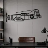 Insegna in metallo silhouette dell'aereo F4U Corsair, Silhouette di aerei in metallo, Decorazione da parete aviatore