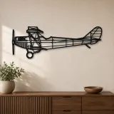 Silhouette en métal d'avion JN-4A, Décoration murale en métal, Décor aéronautique, Décor d'aviation