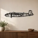 Silhouette d'avion B25J en métal, Décoration murale en métal, Décor aéronautique, Cadeau pour aviateur