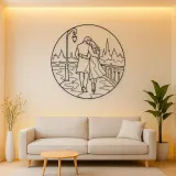 City Walk Lovers Metal Wall Art | Romantic Couple Decor