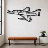 Silhouette d'avion TA-4J Skyhawk Angle en métal, Décoration murale en métal, Décor aéronautique, Décor d'aviation