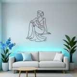 Seated Dress Flow Metal Wall Art | Fashion Figure Wall Decor