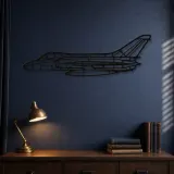 Silhouette d'avion F4D Skyray en métal, Décoration murale en métal, Décor aéronautique, Décor d'aviation