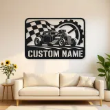 Personalized Hot Rod Racing Metal Wall Art
