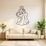 Seated Gown Elegance Metal Wall Art | Fashion Figure Wall Decor