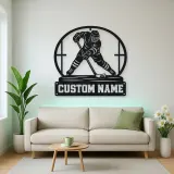 Personalized Ice Hockey Player Metal Wall Art