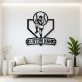 Personalized Baseball Pitcher Windup Metal Wall Art