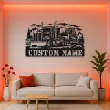 Personalized Heavy Haul Truck and Bulldozer Metal Wall Art