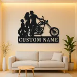 Personalized Chopper Family of Three Metal Wall Art