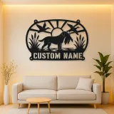 Personalized Duck Hunting Dog Metal Wall Art