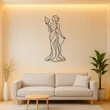 Standing Muse with Leaf Metal Wall Art | Botanical Woman Wall Decor