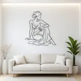 Poised Seated Woman Metal Wall Art | Fashion Figure Wall Decor