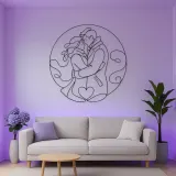 Winter Coat Lovers Metal Wall Art | Romantic Couple Decor