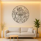 Seated Cafe Lovers Metal Wall Art | Romantic Couple Decor
