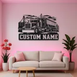 Personalized Grain Hopper Semi Truck Farm Metal Wall Art